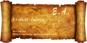 Erdődi Ágota névjegykártya